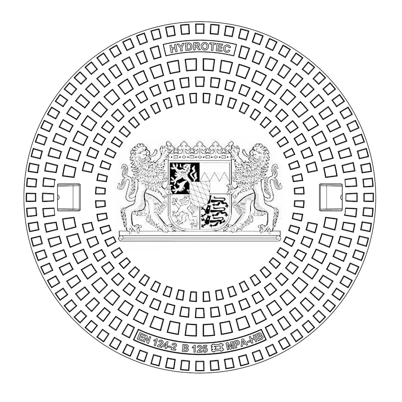 HYDROTEC Gussdeckel Länderwappen Bayern B125