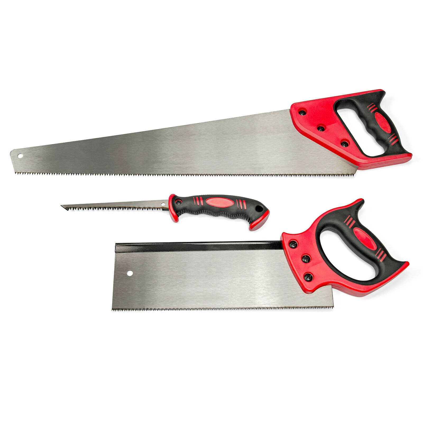 Handsägen-Set, 3-teilig - Fuchsschwanz, Rückensäge, Trockenbausäge