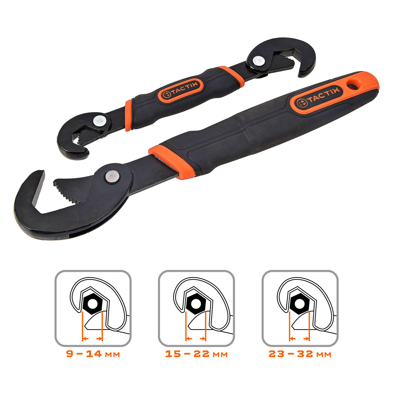 TACTIX Schraubenschlüssel-Set, selbstjustierend, 9-32 mm