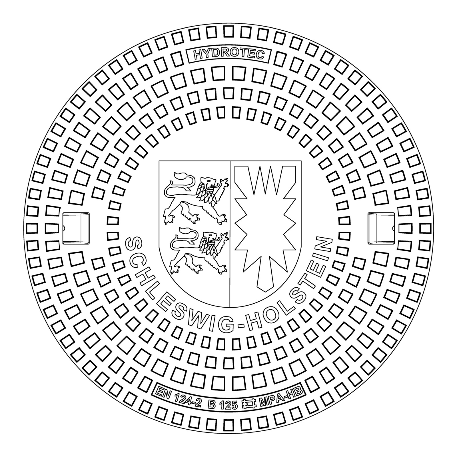 HYDROTEC Gussdeckel Länderwappen Schleswig-Holstein B125 