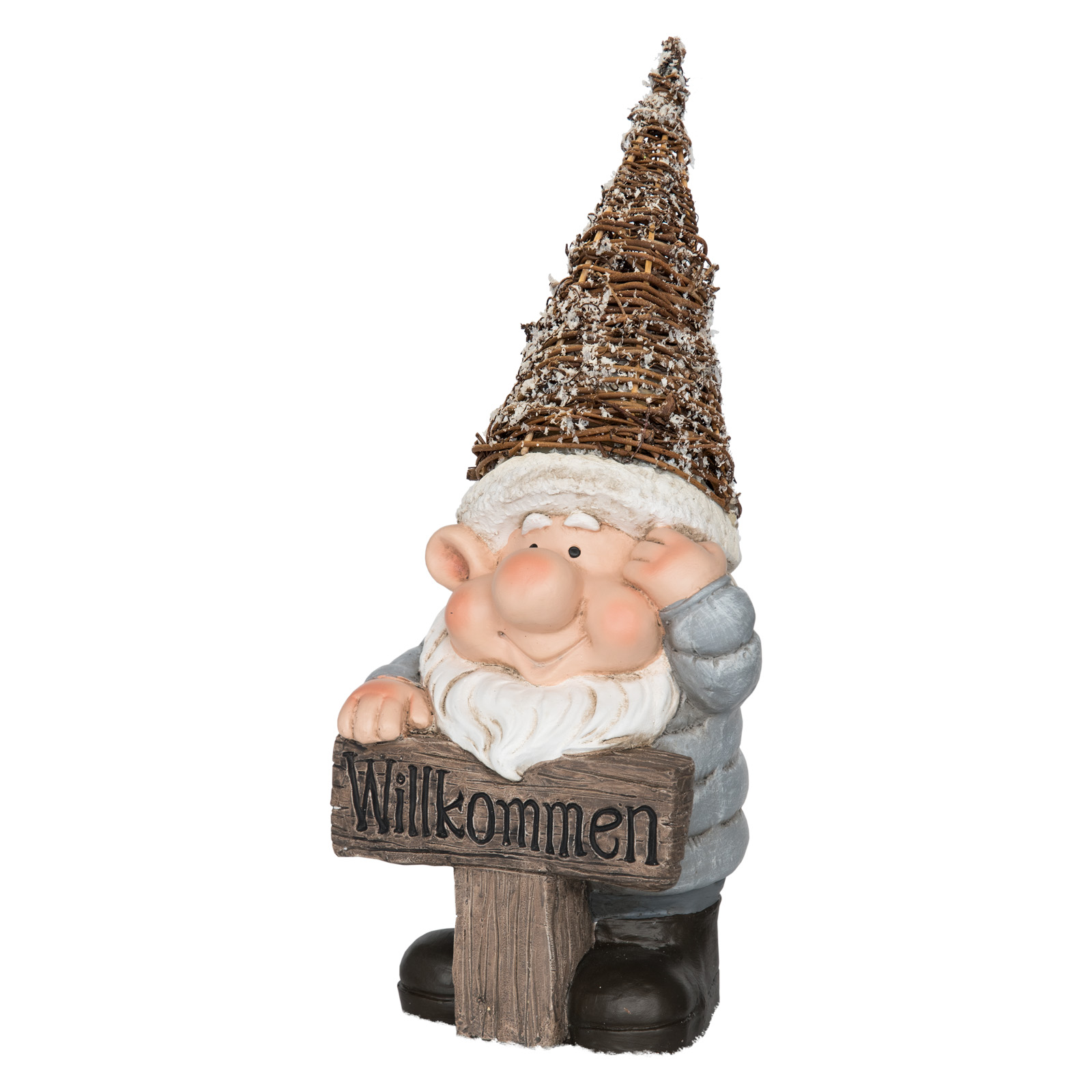 Winterzwerg Wichtel "Willkommen"